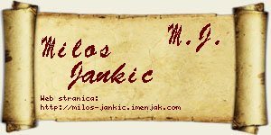 Miloš Jankić vizit kartica